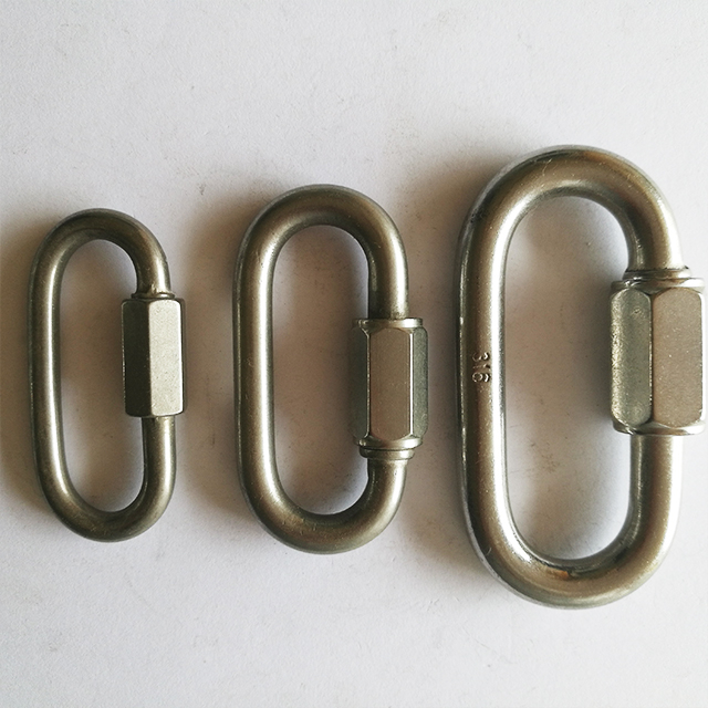 Gancho de cadena de eslabones de acero inoxidable Eslabón ovalado Eslabón rápido