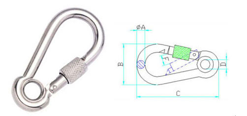 Gancho de presi&oacute;n con ojal y tornillo