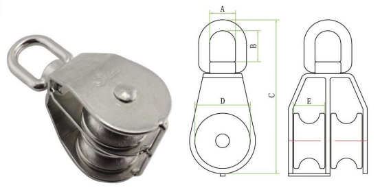 Polea giratoria doble