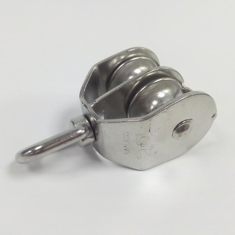 Venta al por mayor de polea giratoria doble de acero inoxidable