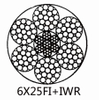 Cuerda de alambre de acero galvanizado Línea 6×25FI Cuerda de alambre con contacto