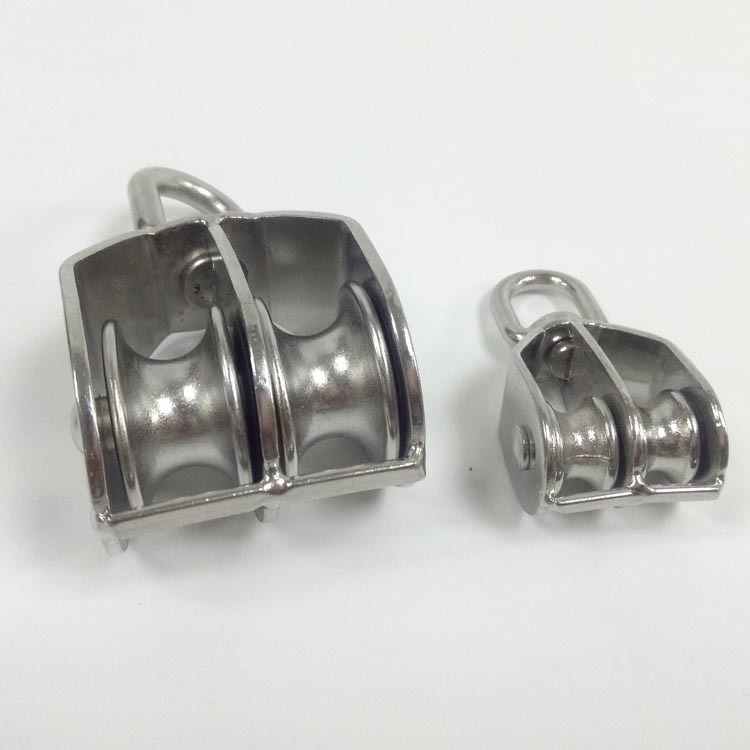 Venta al por mayor de polea giratoria doble de acero inoxidable