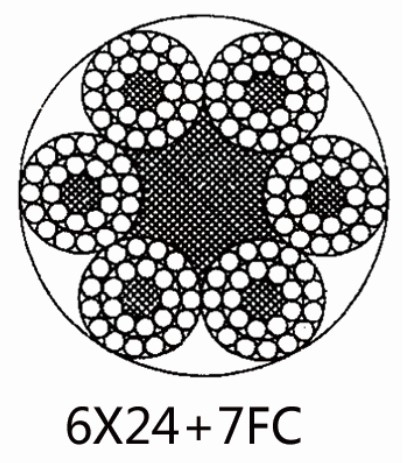 Cuerda de alambre de acero inoxidable 6×24+7FC Cuerda de alambre de acero