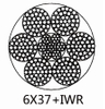 Cuerda de alambre de acero sin galvanizar Cuerda de alambre de acero 6×37