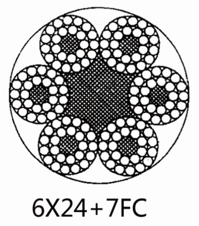 Cuerda de alambre de acero inoxidable 6×24+7FC Cuerda de alambre de acero