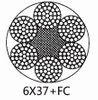 Cuerda de alambre de acero sin galvanizar Cuerda de alambre de acero 6×37