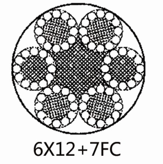 6×12+7FC Cuerda simple Cuerda de alambre de acero Herrajes para cuerda de alambre de acero inoxidable