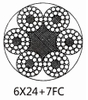 Cuerda de alambre de acero inoxidable 6×24+7FC Cuerda de alambre de acero