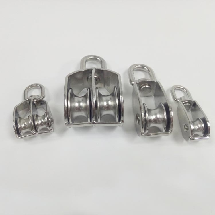 Venta al por mayor de polea giratoria doble de acero inoxidable