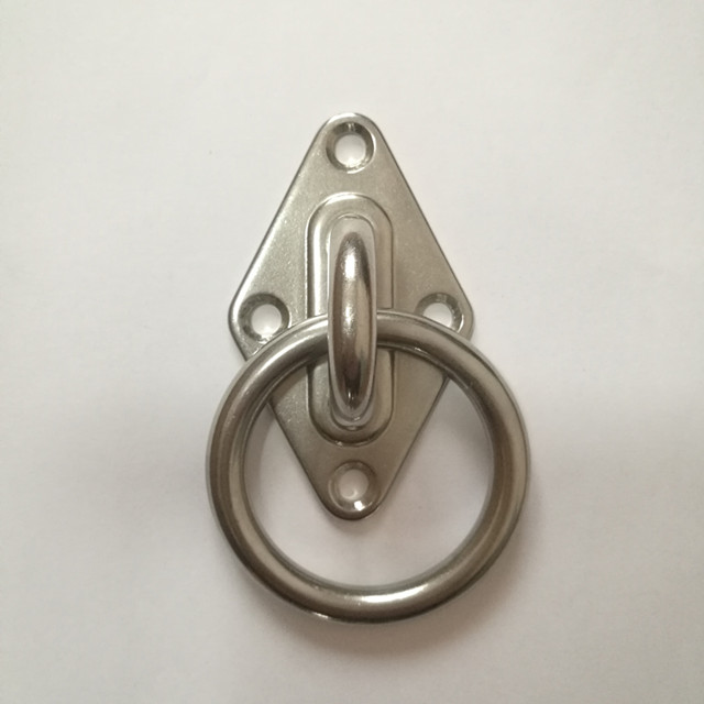 Marine Hardware Placa de ojo de diamante de acero inoxidable con anillo