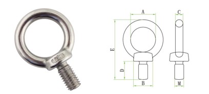 Datos de pernos de ojo JIS1168