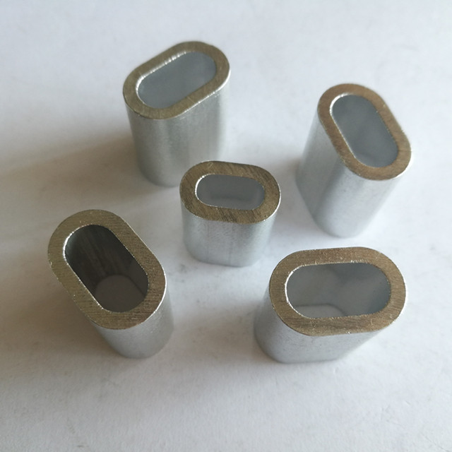 Cuerda de alambre de acero Virola de aluminio Mangas ovaladas de aluminio DIN3093