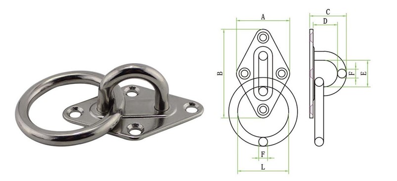 Placa de ojo de diamante con datos de anillo.