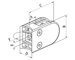 Abrazadera de vidrio