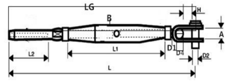Turnbuckle de acero inoxidable
